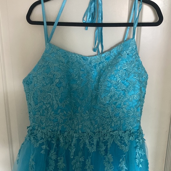 Aqua Prom Dress. Never worn. From Amazon. Brand: DRESS - Picture 2 of 9